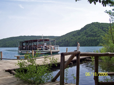 Boat across the lake