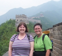 KG and EHG climbing the Great Wall of China!