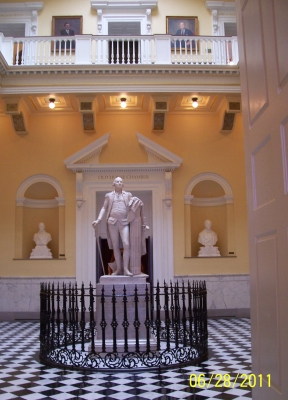 Washington statue inside capitol