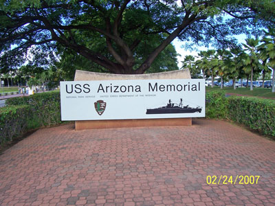 USS Arizona sign