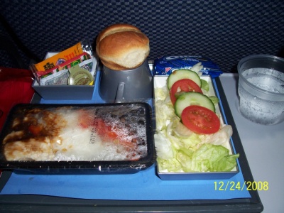 In-flight dinner
