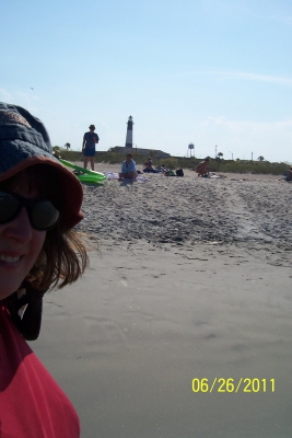 View of lighthouse from beach